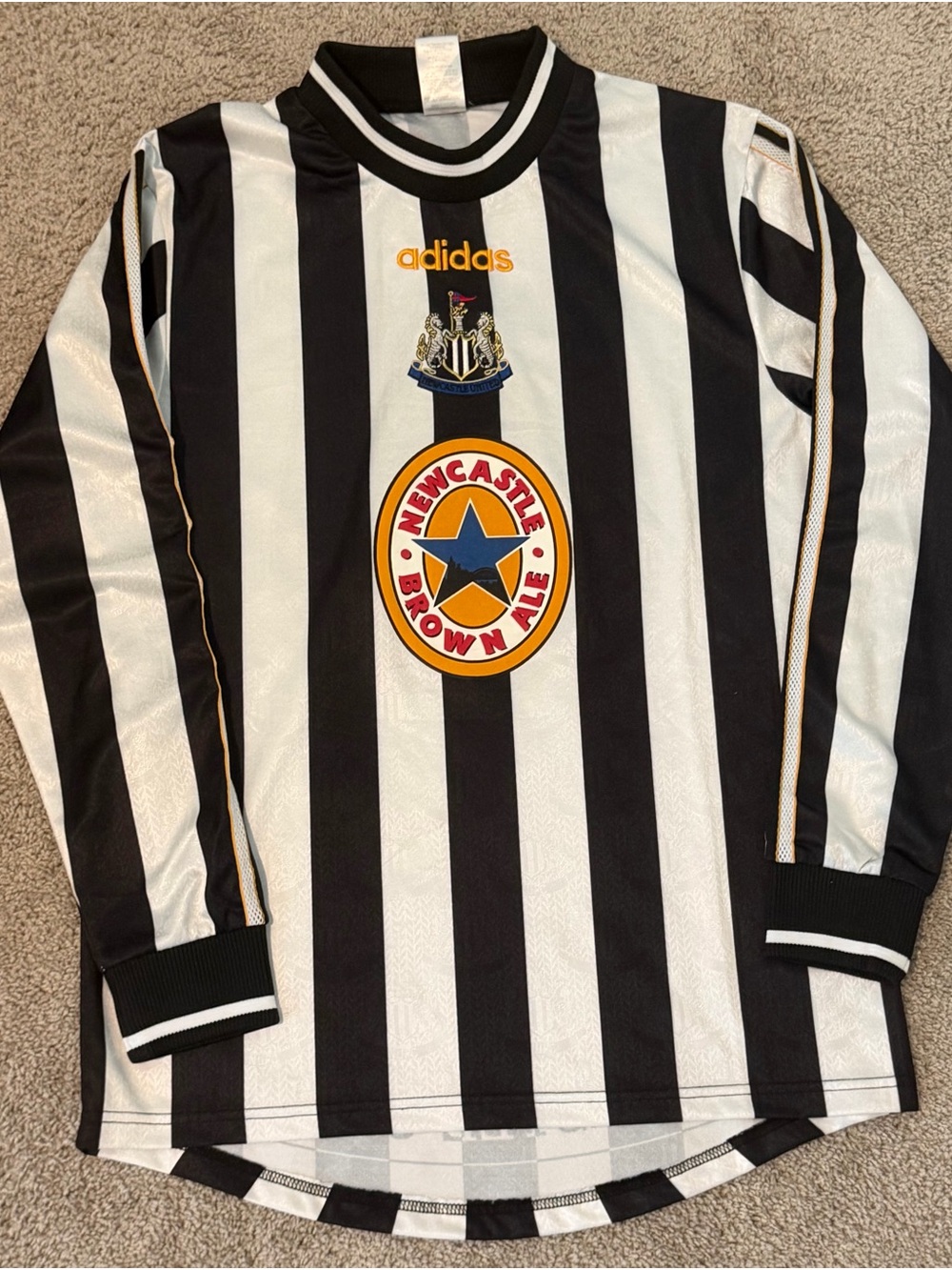 Vintage 1997-98 Newcastle Long Sleeve Adidas Jersey